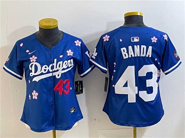 Womens Los Angeles Dodgers #43 Anthony Banda Royal 2025 Tokyo Series Limited Stitched Jersey
